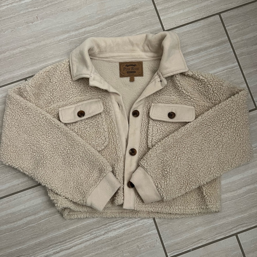 Cropped Lightweight Sherpa Jacket